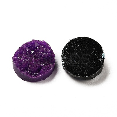 Mixed Flat Round Drusy Resin Cabochons X-CRES-S040-12mm-M-1
