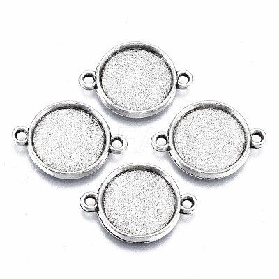 Tibetan Style Alloy Cabochon Connectors Settings TIBE-S322-010B-AS-RS-1