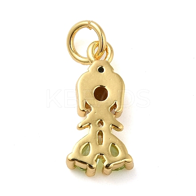 Rack Plating Brass with Cubic Zirconia Pendants KK-Q784-10G-01-1