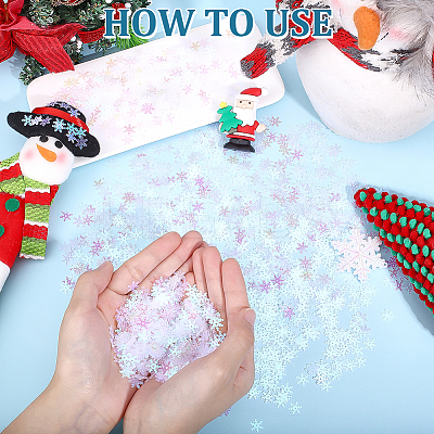 60G Resin Snowflake Sequins Cabochons MRMJ-ME0001-04-1