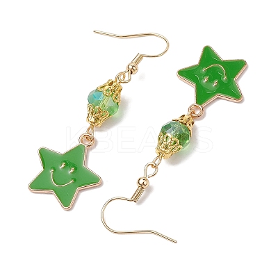 304 Stainless Steel Glass Dangle Earrings EJEW-JE05848-1