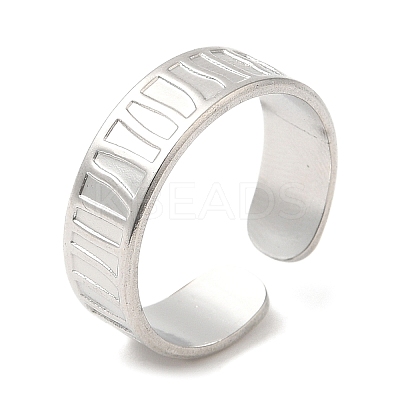 Non-Tarnish 304 Stainless Steel Open Cuff Rings RJEW-K245-72P-1