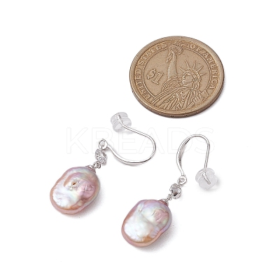 Natural Pearl Dangle Earrings EJEW-P286-34P-1