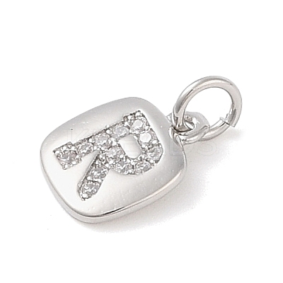 Rack Plating Brass Micro Pave CLear Cubic Zirconia Charms KK-E110-14P-R-1