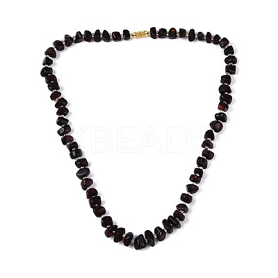 Natural Amber Nuggets Graduated Beaded Necklaces NJEW-T019-05-1