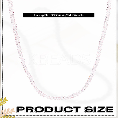 1Pc Faceted Rondelle Glass Beaded Necklaces for Women NJEW-LP0007-05B-1