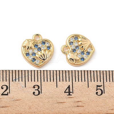 Brass Micro Pave Cubic Zirconia Charms KK-C099-01C-G-1