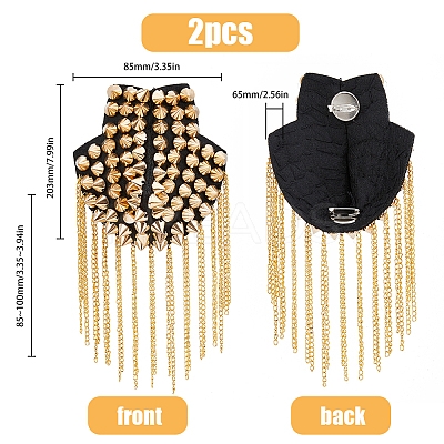Fashionable Punk Style Chain Tassel Epaulettes DIY-WH0304-475G-1