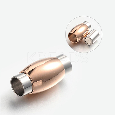 304 Stainless Steel Magnetic Clasps with Glue-in Ends STAS-L131-11-1