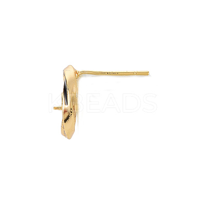 Brass Micro Pave Clear Cubic Zirconia Stud Earring Findings KK-N233-125-NF-1