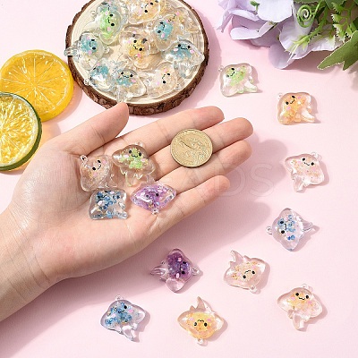 10Pcs Luminous Transparent Resin Pendants RESI-YW0004-44G-1