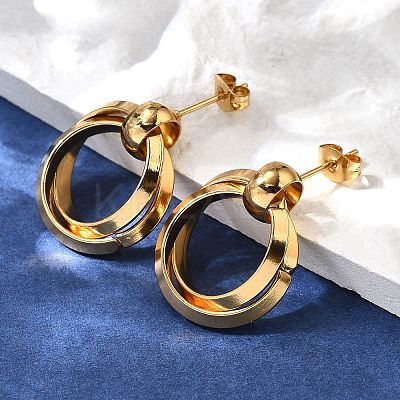 201 Stainless Steel Earrings LS-EJEW-Q026-02G-A-1