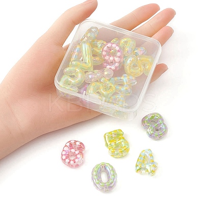 20Pcs UV Plating Transparent Acrylic Beads OACR-YW0001-58-1