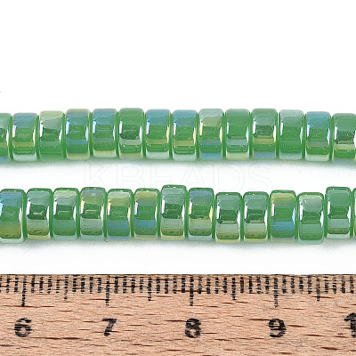 AB Color Plated Imitation Jade Glass Beads Strands GLAA-T026-3x6mm-J03-1