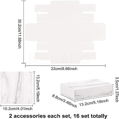 Marble Pattern Paper Drawer Boxes CON-WH0071-06C-1