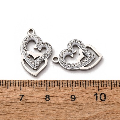 304 Stainless Steel Clay Rhinestone Pendants STAS-P406-17J-P-1