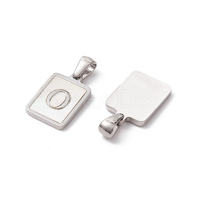 304 Stainless Steel Pave Shell Pendants STAS-G327-01P-O-1