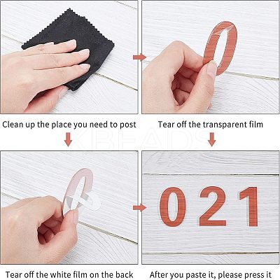 40Pcs 10 Number Acrylic Wall Stickers DIY-FH0002-54-1