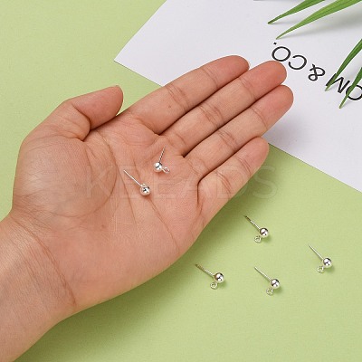 925 Sterling Silver Stud Earring Findings STER-S002-50-1