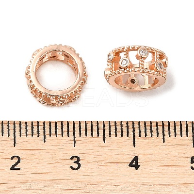 Rack Plating Brass Cubic Zirconia Beads KK-K349-06RG-1