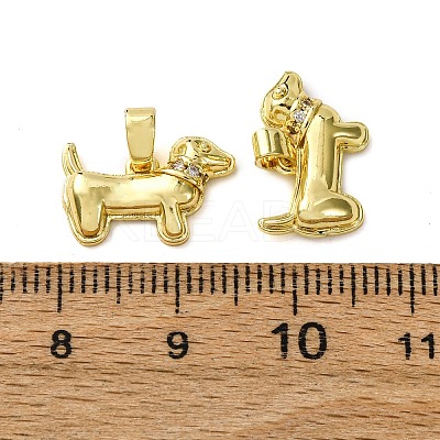 Brass Micro Pave Cubic Zirconia Pendants KK-F911-15G-1