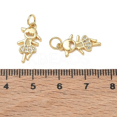 Brass Micro Pave Clear Cubic Zirconia Pendants CU-CBA9AFC-01G-16-1