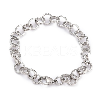 Tarnish Resistant 304 Stainless Steel Rolo Chain Bracelets BJEW-Z011-05P-1