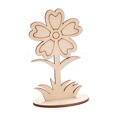 DIY Unfinished Wood Flowers Cutout WOOD-P017-05-1