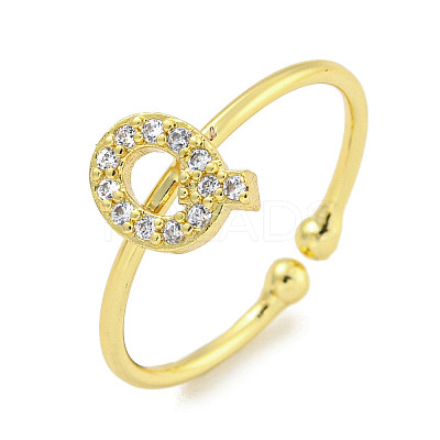 Rack Plating Brass Open Cuff Rings for Women RJEW-F162-02G-Q-1