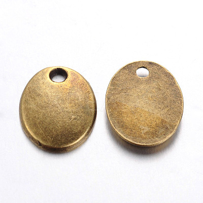 Tibetan Style Alloy Stamping Blank Tag Charms Pendants TIBEP-10X8-AB-FF-1