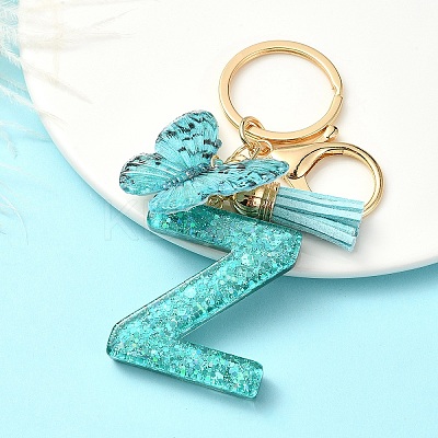 Resin & Acrylic & Faux Suede Tassel Keychain X1-KEYC-YW00119-26-1