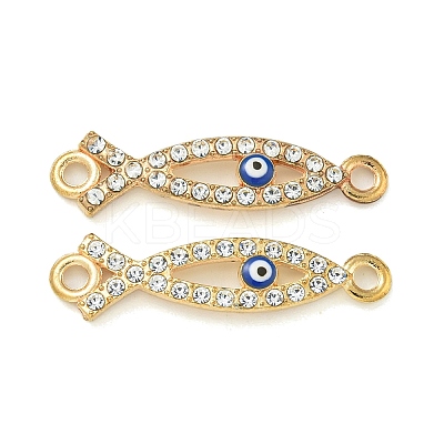 Alloy Blue Enamel Evil Eye Connector Charms ENAM-S003-03A-1