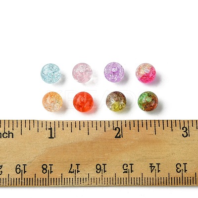 200Pcs 8 Colors Transparent Crackle Acrylic Beads CACR-FS0001-03-1
