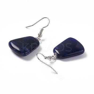 Natural Sodalite Trapezoid Dangle Earrings EJEW-D188-02P-07-1