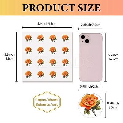 8 Sheets Plastic Waterproof Self-Adhesive Picture Stickers DIY-WH0428-078-1