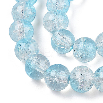 Transparent Crackle Baking Paint Glass Beads Strands DGLA-T003-01C-06-1