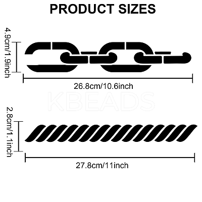 1Pc Chain PET Hollow Out Drawing Painting Stencils DIY-MA0002-38D-1