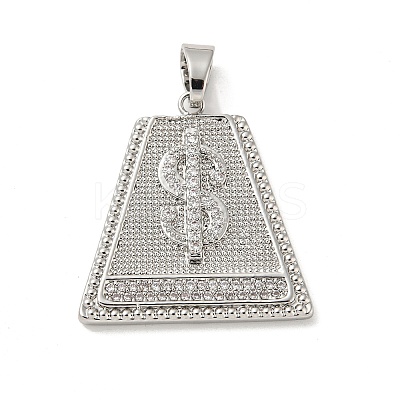 Brass Micro Pave Cubic Zirconia Pendants KK-P250-10P-1