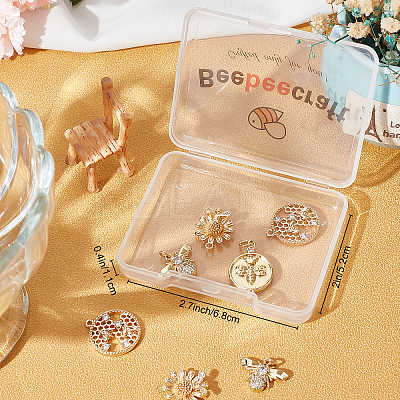 8Pcs 4 Style Rack Plating Brass Micro Pave Cubic Zirconia Pendants KK-BBC0004-19-1