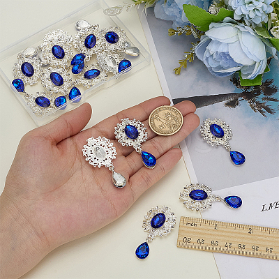 16Pcs Alloy Rhinestone Cabochons FIND-FG0004-26B-1