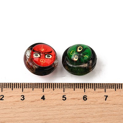 Handmade Gold Sand Lampwork Beads LAMP-S079-05-1