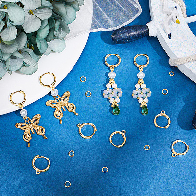 20Pcs Brass Huggie Hoop Earring Findings KK-BBC0021-39-1