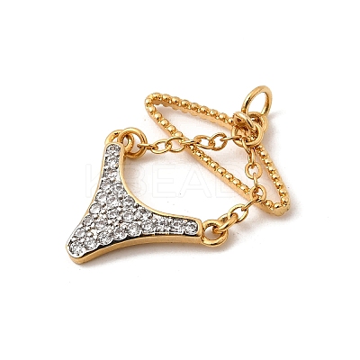 Brass Micro Pave Clear Cubic Zirconia Clothes Pendants KK-I360-014G-01-1