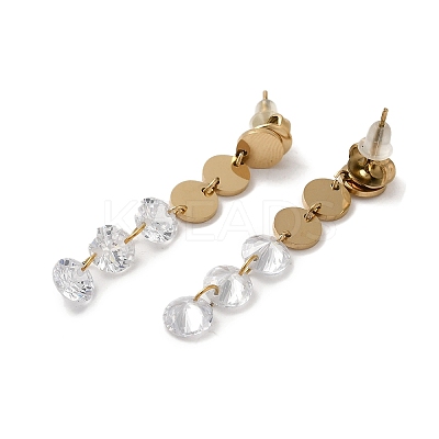 Glass Dangle Stud Earrings EJEW-Q781-28G-1