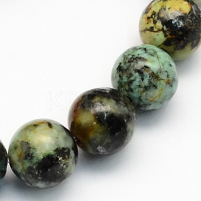 Natural African Turquoise(Jasper) Round Beads Strands G-S181-12mm-1