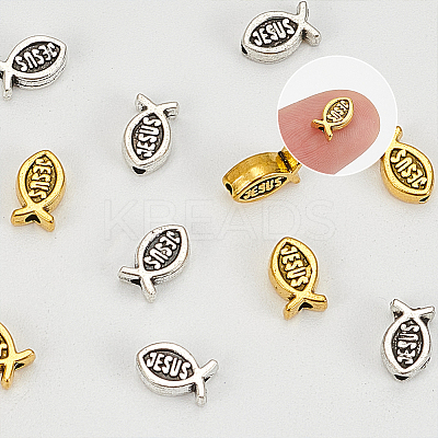 100Pcs 2 Colors Tibetan Style Alloy Beads FIND-ME0001-21-1