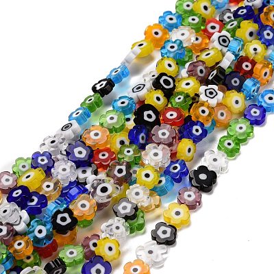 Handmade Millefiori Glass Bead Strands LAMP-J035-8mm-40-1