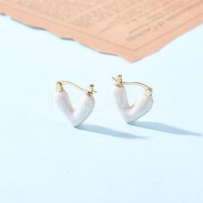 Enamel Heart Hoop Earrings JE1108A-1