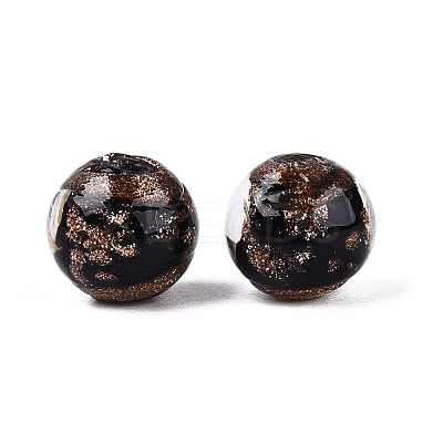 Handmade Gold Sand Lampwork Beads LAMP-N045-01A-02-1