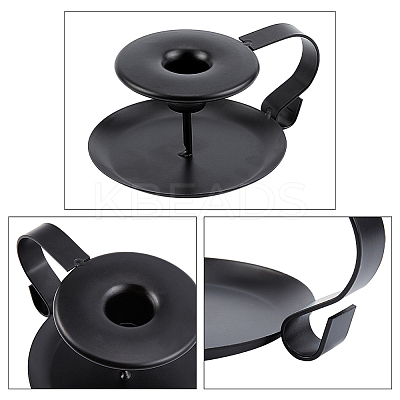 Iron Taper Candle Holder AJEW-PH0017-70-1